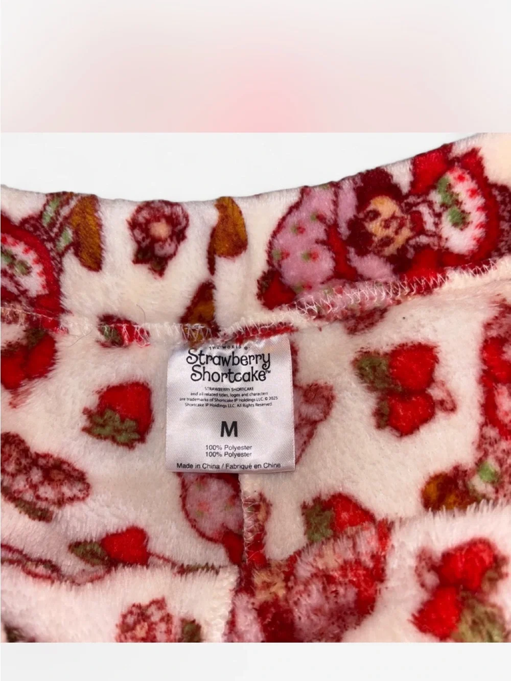 Girls Plush Red Floral Character Shorts with Drawstring